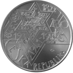 Líc mince 400. výročí úmrtí Rabí Jehuda Löw
