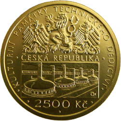 Líc mince Technická památka pivovar Plzeň